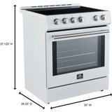 FFSEL601230WHT Forno Espresso Leonardo 30" Slide-In Electric Range with 4 Elements and Convection Oven - White
