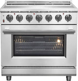 Forno Massimo FFSEL602036 Freestanding Electric Range with 5 Elements, Steam Clean, Ceramic Glass, and 2 Telescopic Oven Racks: 36" Width, 5.36 cu. ft. Oven Capacity