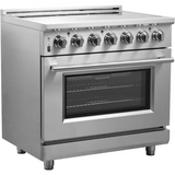Forno Massimo FFSEL602036 Freestanding Electric Range with 5 Elements, Steam Clean, Ceramic Glass, and 2 Telescopic Oven Racks: 36" Width, 5.36 cu. ft. Oven Capacity