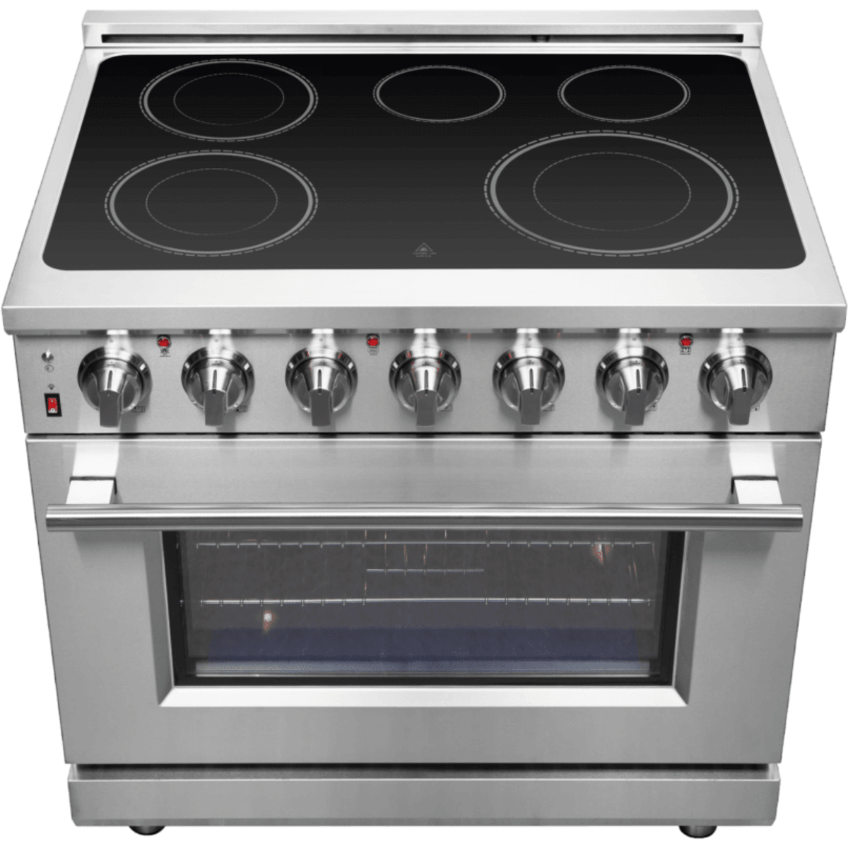 Forno Massimo FFSEL602036 Freestanding Electric Range with 5 Elements, Steam Clean, Ceramic Glass, and 2 Telescopic Oven Racks: 36" Width, 5.36 cu. ft. Oven Capacity