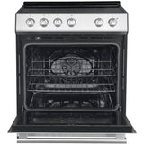 Forno Leonardo Espresso FFSEL602230 30 Inch Slide-In Electric Range with 4 Elements, 5 cu. ft. Oven Capacity, Friction-Resistant Hinges, Ceramic Glass, and Hidden Bake Element: Stainless Steel