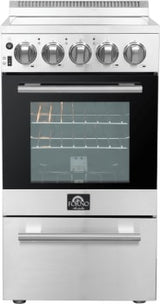 Forno Pallerano FFSEL605220 20 Inch Freestanding Electric Range with 4 Elements, 2.05 cu. ft. Oven Capacity, Storage Drawer, Steam Clean, Ceramic Glass, and Insulated Oven Door
