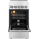Forno Pallerano FFSEL605220 20 Inch Freestanding Electric Range with 4 Elements, 2.05 cu. ft. Oven Capacity, Storage Drawer, Steam Clean, Ceramic Glass, and Insulated Oven Door