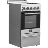 Forno Pallerano FFSEL605220 20 Inch Freestanding Electric Range with 4 Elements, 2.05 cu. ft. Oven Capacity, Storage Drawer, Steam Clean, Ceramic Glass, and Insulated Oven Door