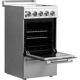 Forno Pallerano FFSEL605220 20 Inch Freestanding Electric Range with 4 Elements, 2.05 cu. ft. Oven Capacity, Storage Drawer, Steam Clean, Ceramic Glass, and Insulated Oven Door