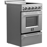 Forno Loiano FFSEL606924 24 Inch Freestanding Electric Range with 4 Elements, 2.3 cu. ft. Oven Capacity, Storage Drawer, Steam Clean, Ceramic Glass, and Insulated Oven Door