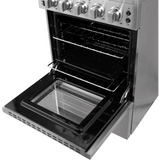 Forno Loiano FFSEL606924 24 Inch Freestanding Electric Range with 4 Elements, 2.3 cu. ft. Oven Capacity, Storage Drawer, Steam Clean, Ceramic Glass, and Insulated Oven Door