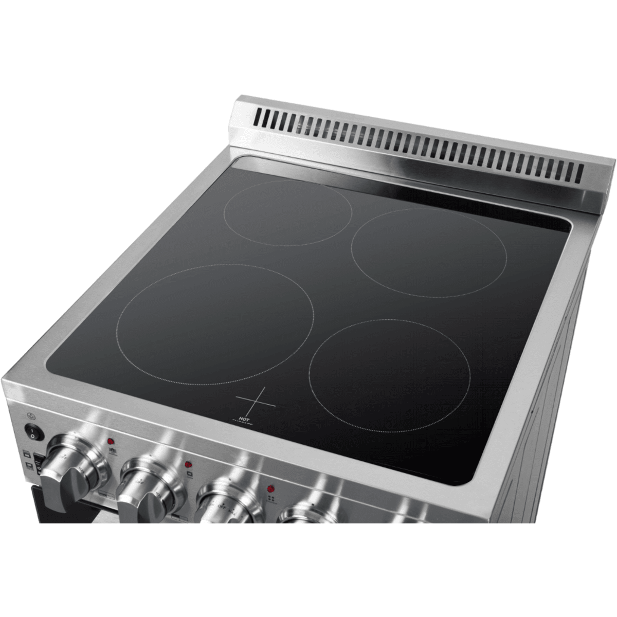 Forno Loiano FFSEL606924 24 Inch Freestanding Electric Range with 4 Elements, 2.3 cu. ft. Oven Capacity, Storage Drawer, Steam Clean, Ceramic Glass, and Insulated Oven Door