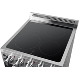 Forno Loiano FFSEL606924 24 Inch Freestanding Electric Range with 4 Elements, 2.3 cu. ft. Oven Capacity, Storage Drawer, Steam Clean, Ceramic Glass, and Insulated Oven Door