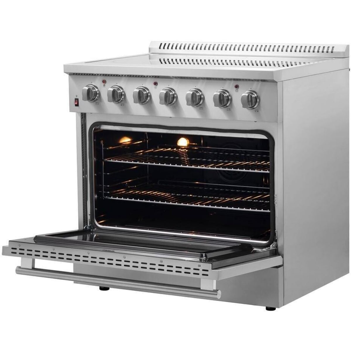 Forno Galiano FFSEL608336 Freestanding Electric Range with Steam Clean, Ceramic Glass, Convection Oven, and Insulated Oven Door: 36" Width, 5 Elements, 5.36 cu. ft. Oven Capacity