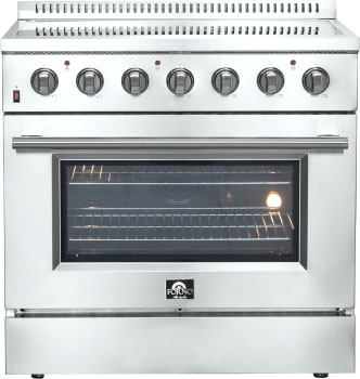 Forno Galiano FFSEL608336 Freestanding Electric Range with Steam Clean, Ceramic Glass, Convection Oven, and Insulated Oven Door: 36" Width, 5 Elements, 5.36 cu. ft. Oven Capacity
