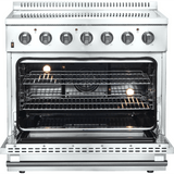 Forno Galiano FFSEL608336 Freestanding Electric Range with Steam Clean, Ceramic Glass, Convection Oven, and Insulated Oven Door: 36" Width, 5 Elements, 5.36 cu. ft. Oven Capacity