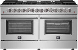 Forno Galiano FFSGS615660 60 Inch Freestanding Dual Fuel Range with 10 Sealed Burners, 8.64 cu. ft. Total Capacity, Convection Oven, Air Fry, and 2 Reversible Griddles