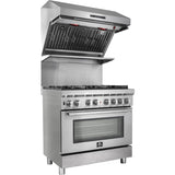 Forno Alta Qualita Savona FRHWM502936 Wall Mount Range Hood with 4-Speed, Touch Control, LED Strip Lights, Dishwasher-Safe Hybrid Filter, 2 Utensil Hangers and Backsplash: 36 Inch - 1200 CFM