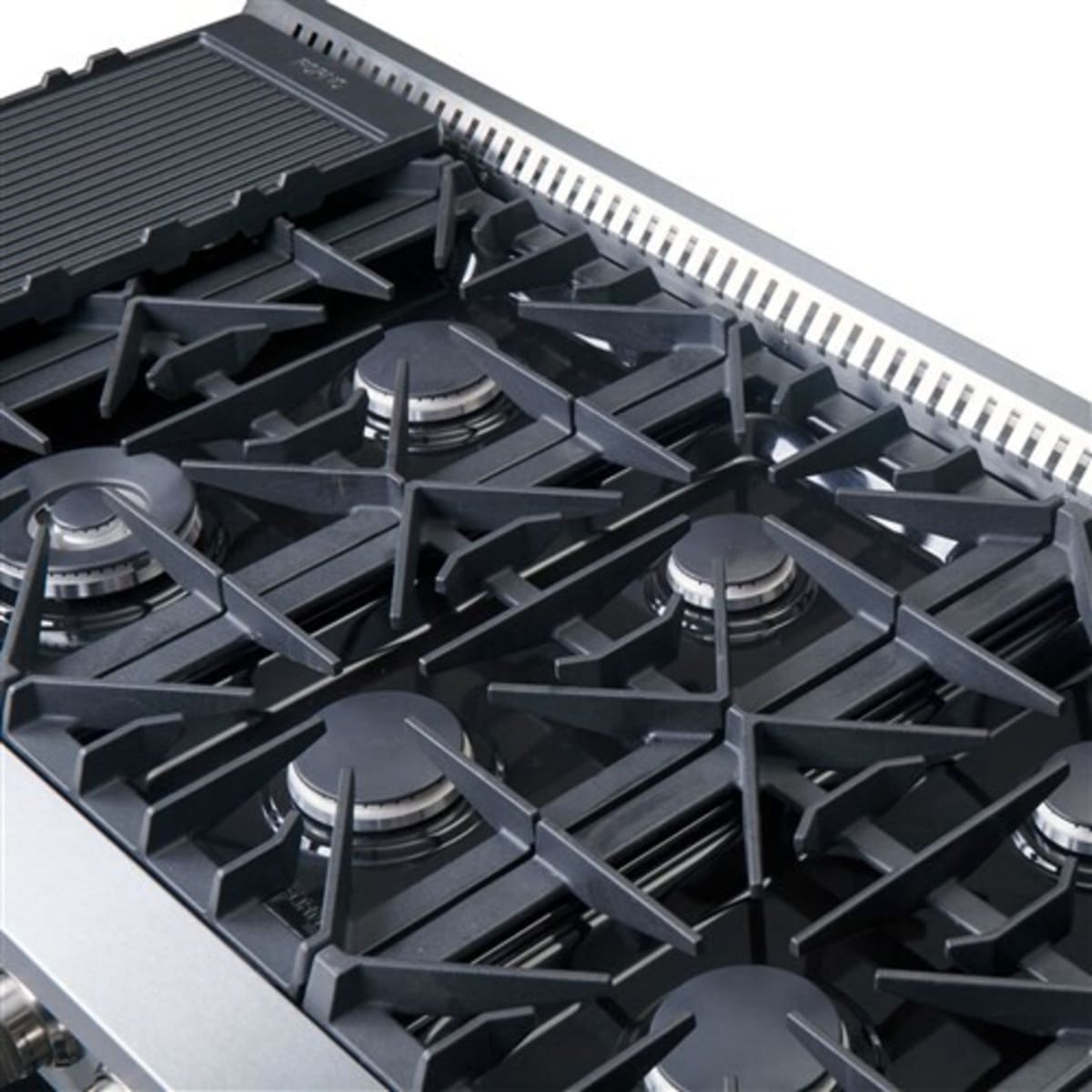 Forno Galiano FFSGS624460 60 Inch Freestanding Gas Range with 10 Sealed Burners, 8.64 cu. ft. Total Capacity, Continuous Cast Iron Grates, Convection Oven, 4 Halogen Lighting, Reversible Cast Iron Griddles and LP Conversion Kit Included