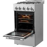 Forno Lamazze FFSGS626520 20 Inch Freestanding Gas Range with 4 Sealed Burners, 2.05 cu. ft. Oven Capacity, Storage Drawer, Steam Clean, and 2 Electro-Plated Oven Racks