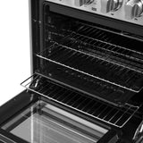 Forno Alta Qualita Breno FFSGS627224 24 Inch Freestanding Pro-Style Gas Range with 4 Sealed Burners, 2.3 cu. ft. Oven Capacity, Storage Drawer, Steam Clean, and 2 Electro-Plated Oven Racks