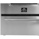 Forno Alta Qualita Breno FFSGS627224 24 Inch Freestanding Pro-Style Gas Range with 4 Sealed Burners, 2.3 cu. ft. Oven Capacity, Storage Drawer, Steam Clean, and 2 Electro-Plated Oven Racks