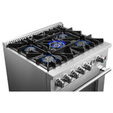 Forno Alta Qualita Giovanni FFSGS627430 30 Inch Freestanding Gas Range with 5 Sealed Burners, 4.32 cu. ft. Convection Oven, Continuous Grates, 1 Sealed Dual-Ring Burner, Insulated Oven Door, Wok Ring, and Reversible Griddle: Stainless Steel