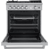 Forno Alta Qualita Lazio FFSGS627630 30 Inch Freestanding Gas Range with 5 Sealed Burners, 4.24 cu. ft. Oven Capacity, Convection Oven, Air Fry, Steam Clean Oven, and Reversible Griddle