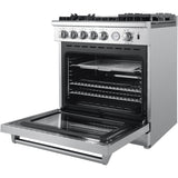 Forno Alta Qualita Lazio FFSGS627630 30 Inch Freestanding Gas Range with 5 Sealed Burners, 4.24 cu. ft. Oven Capacity, Convection Oven, Air Fry, Steam Clean Oven, and Reversible Griddle