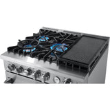 Forno Alta Qualita Lazio FFSGS627630 30 Inch Freestanding Gas Range with 5 Sealed Burners, 4.24 cu. ft. Oven Capacity, Convection Oven, Air Fry, Steam Clean Oven, and Reversible Griddle