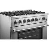 Forno Alta Qualita Marco FFSGS627736 36 Inch Freestanding Gas Range with 6 Sealed Burners, 5.36 cu. ft. Oven Capacity, Continuous Cast Iron Grates, Black Enamel Cooktop, Built-In Temperature Gauge, and LP Kit Included: Stainless Steel