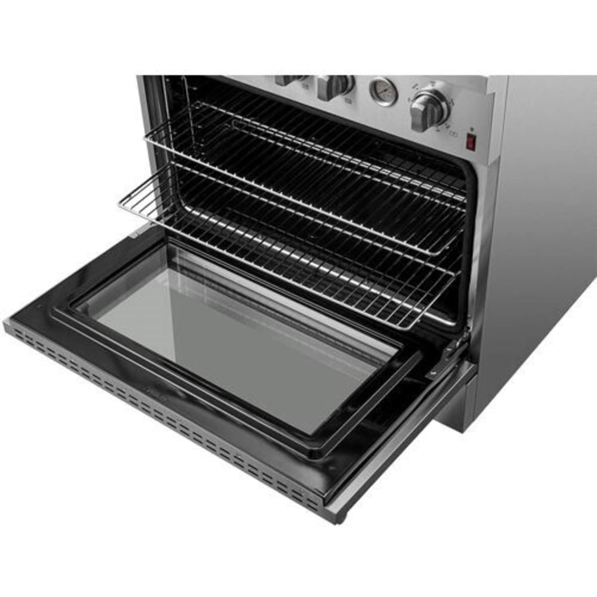 Forno Alta Qualita Marco FFSGS627736 36 Inch Freestanding Gas Range with 6 Sealed Burners, 5.36 cu. ft. Oven Capacity, Continuous Cast Iron Grates, Black Enamel Cooktop, Built-In Temperature Gauge, and LP Kit Included: Stainless Steel