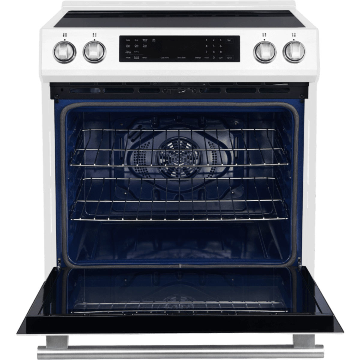 Forno Espresso FFSIN090530WHT DONATELLO 30 Inch Slide-In Induction Range with 4 Elements, 5 cu. ft. Oven Capacity, Self-Clean Oven, Air Fry, Capacitance Touch Control, Ceramic Glass Top, True Convection Oven, and Sabbath Mode: White