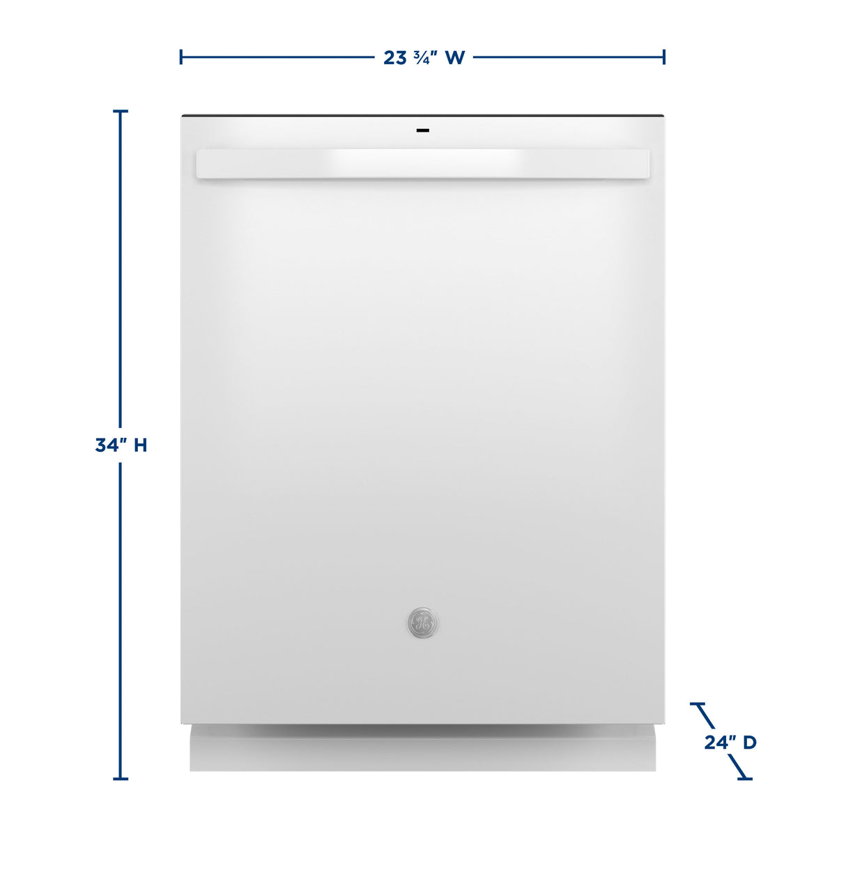GE GDT670SGVWW - 24 in. Top Control Flush-Mount Dishwasher with 45 dBa Sound Level, 3rd-Rack & Dry Boost - White
