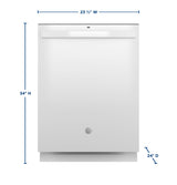 GE GDT670SGVWW - 24 in. Top Control Flush-Mount Dishwasher with 45 dBa Sound Level, 3rd-Rack & Dry Boost - White