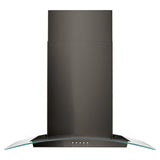Whirlpool WVW51UC0HV black stainless glass wall range hood front view
