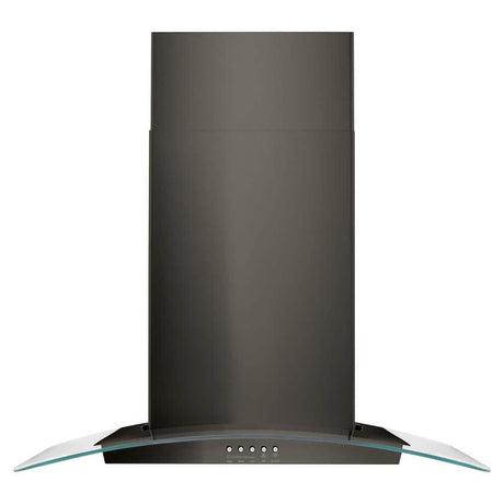 Whirlpool WVW51UC0HV black stainless glass wall range hood front view