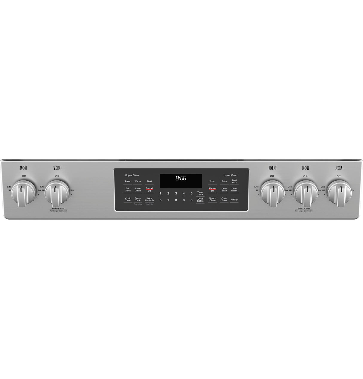 GE JGSS86SPSS - 30 in. 6.7 cu. ft. Air Fry True European Convection Double Oven Slide-In Gas Range with 5 Sealed Burners & Griddle - Stainless Steel