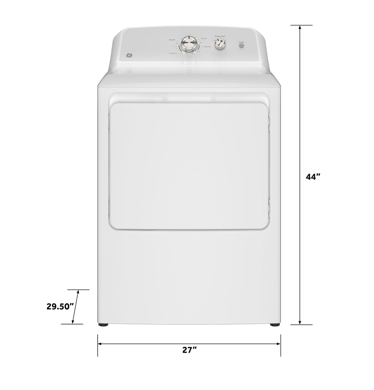 GE 7.2 cu. ft. Capacity Electric Dryer with Reversible Door – White (GTD38EASWWS)