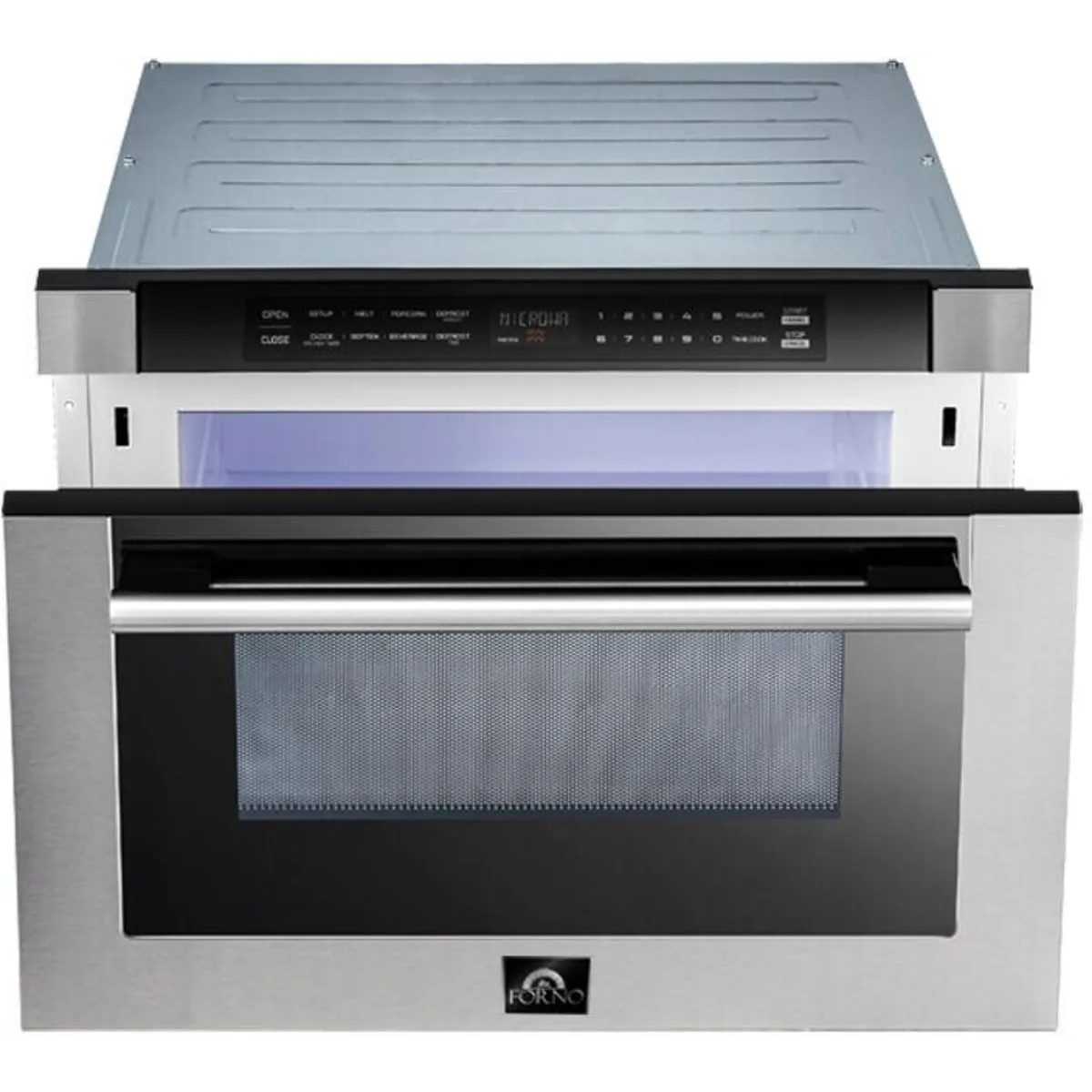 24 in. W 1.2 cu.ft. Stainless Steel and Black 1000-Watt Built in Microwave Drawer