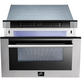 24 in. W 1.2 cu.ft. Stainless Steel and Black 1000-Watt Built in Microwave Drawer