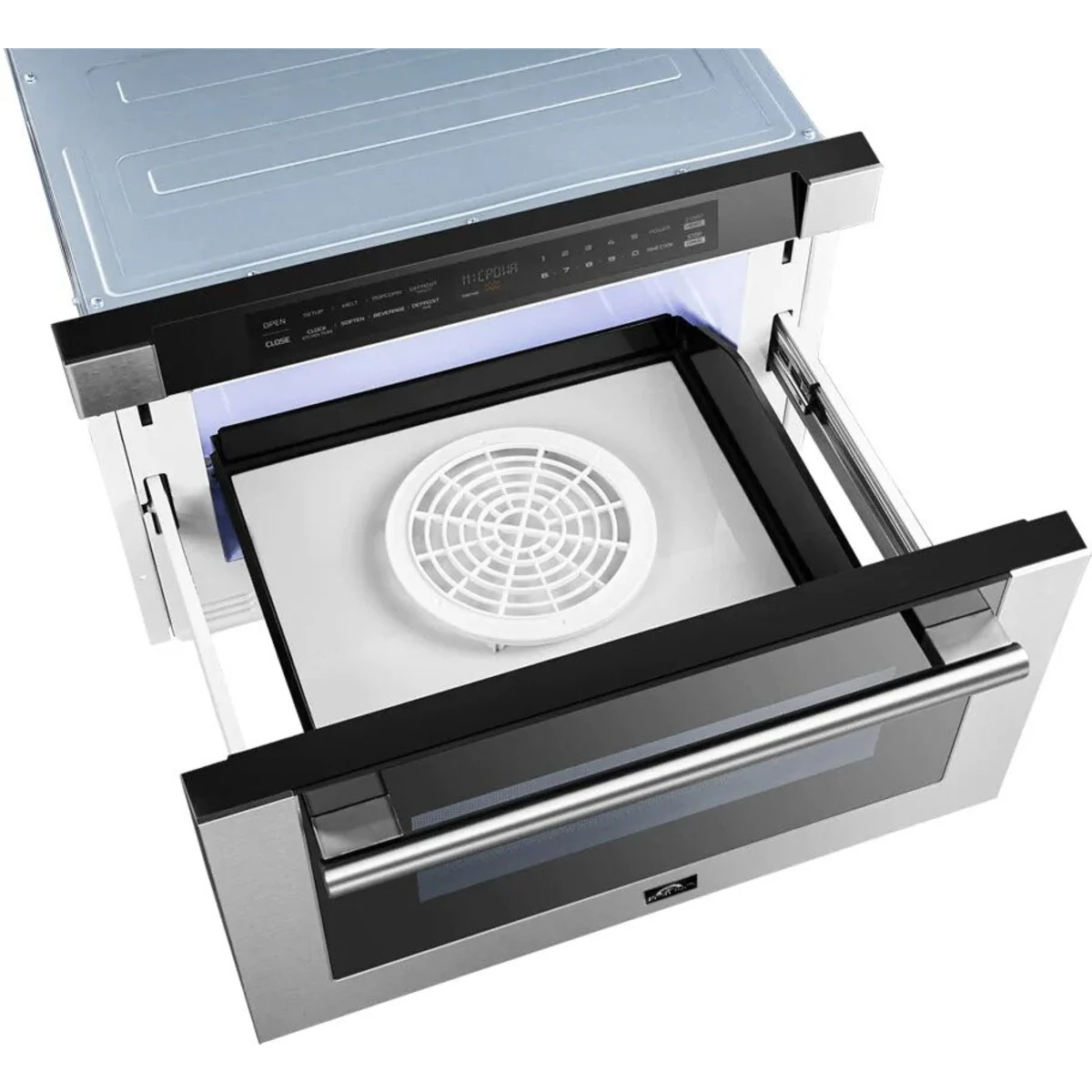 24 in. W 1.2 cu.ft. Stainless Steel and Black 1000-Watt Built in Microwave Drawer