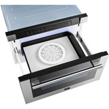 24 in. W 1.2 cu.ft. Stainless Steel and Black 1000-Watt Built in Microwave Drawer