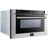 24 in. W 1.2 cu.ft. Stainless Steel and Black 1000-Watt Built in Microwave Drawer