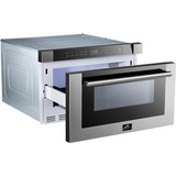 24 in. W 1.2 cu.ft. Stainless Steel and Black 1000-Watt Built in Microwave Drawer