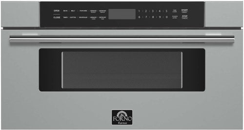 Forno Capoliveri FMWDR300030 30 Inch Built-In Microwave Drawer with 1.2 cu. ft. Capacity, 10 Power Levels, 6 Preset Menu Settings, Touchpad Controls, LED Display, LED Lighting, Defrost Rack and Child Safety Lock: Stainless Steel