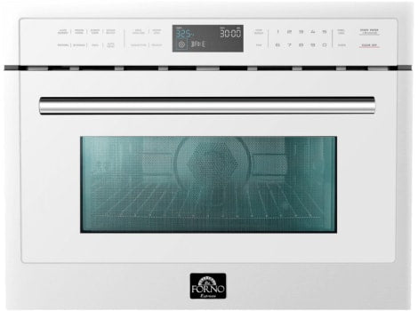 Forno Oliena FMWDR309324WHT 24 Inch Built-In Microwave Convection Oven with 1.6 cu. ft. Capacity, 11 Power Levels, 6 Pre-Set Cooking Modes, Sensor Cooking, Kitchen Timer, Stainless Steel Interior, Rapid Preheating and Child Lock Safety: White