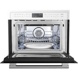 Forno Oliena FMWDR309324WHT 24 Inch Built-In Microwave Convection Oven with 1.6 cu. ft. Capacity, 11 Power Levels, 6 Pre-Set Cooking Modes, Sensor Cooking, Kitchen Timer, Stainless Steel Interior, Rapid Preheating and Child Lock Safety: White