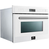 Forno Oliena FMWDR309324WHT 24 Inch Built-In Microwave Convection Oven with 1.6 cu. ft. Capacity, 11 Power Levels, 6 Pre-Set Cooking Modes, Sensor Cooking, Kitchen Timer, Stainless Steel Interior, Rapid Preheating and Child Lock Safety: White