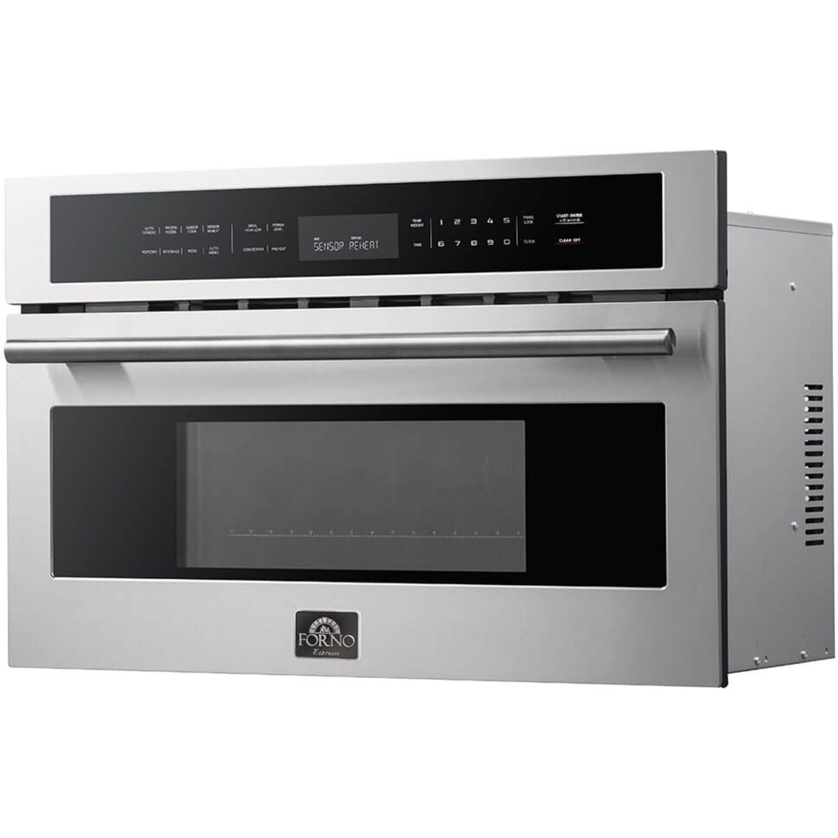 Forno Oliena FMWDR309330 30 Inch Built-In Microwave Convection Oven with 1.6 cu. ft. Capacity, Stainless Steel Interior, Sensor Cooking, 11 Power Levels, and LCD Display: Stainless Steelth
