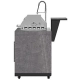 Forno FODKT2544BLK Rimini 30 Inch Outdoor Kitchen with 62,600 BTU BBQ Grill, 3 Burners with Sear & Rotisserie, 2.4 cu.ft. Beverage Center, Stainless Steel Sink and Gray Sintered Stone Countertop