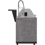 Forno FODKT2544BLK Rimini 30 Inch Outdoor Kitchen with 62,600 BTU BBQ Grill, 3 Burners with Sear & Rotisserie, 2.4 cu.ft. Beverage Center, Stainless Steel Sink and Gray Sintered Stone Countertop