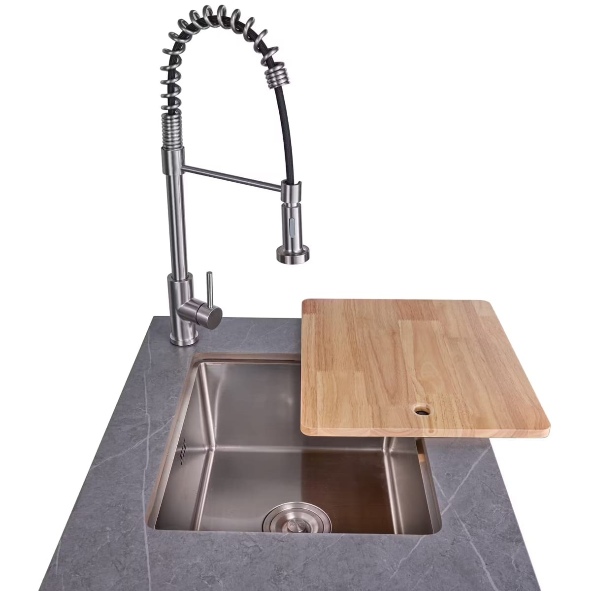 Forno FODKT2544BLK Rimini 30 Inch Outdoor Kitchen with 62,600 BTU BBQ Grill, 3 Burners with Sear & Rotisserie, 2.4 cu.ft. Beverage Center, Stainless Steel Sink and Gray Sintered Stone Countertop