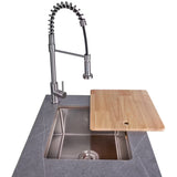 Forno FODKT2544BLK Rimini 30 Inch Outdoor Kitchen with 62,600 BTU BBQ Grill, 3 Burners with Sear & Rotisserie, 2.4 cu.ft. Beverage Center, Stainless Steel Sink and Gray Sintered Stone Countertop